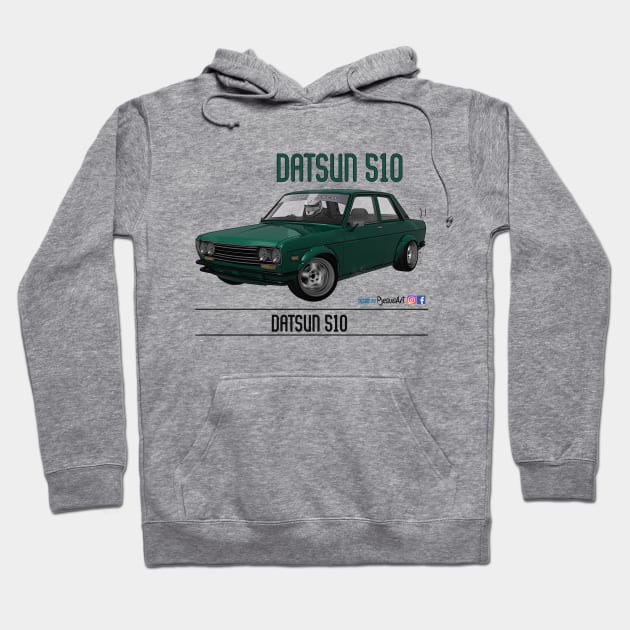 Datsun 510 Green Gas Hoodie by PjesusArt